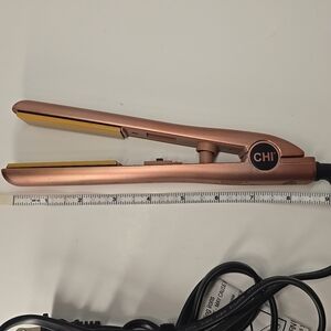 Chi 1" Flat Iron Model GF8147 Regular/Travel Size Bronze-Peach EUC Tested